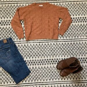 Poof Apparel Rust Sweater 🌿